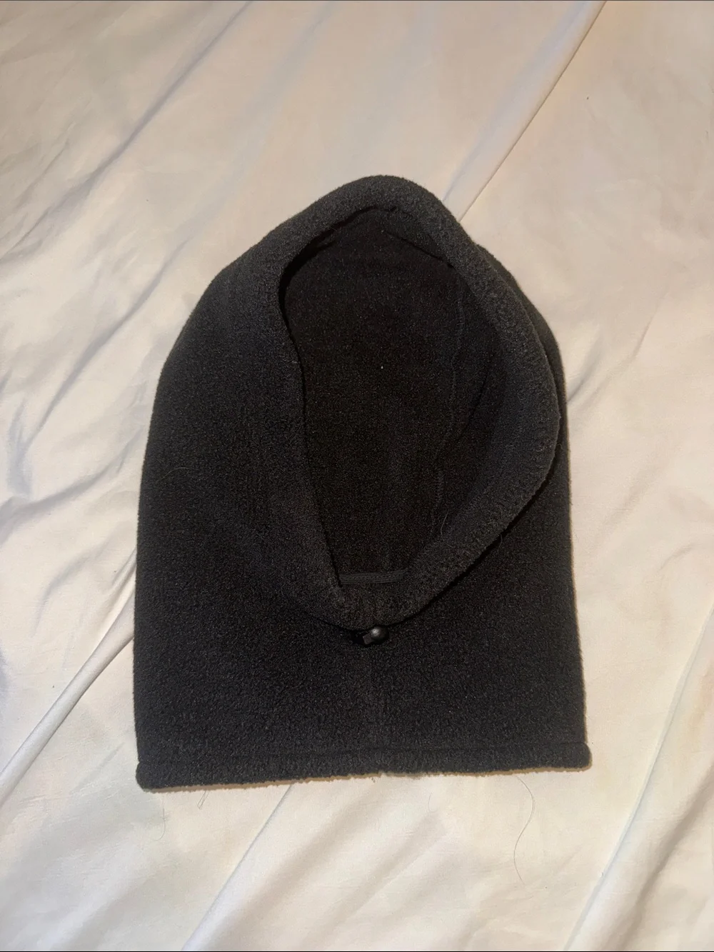 Men's Black Fleece Balaclava Hood with Adjustable Toggle